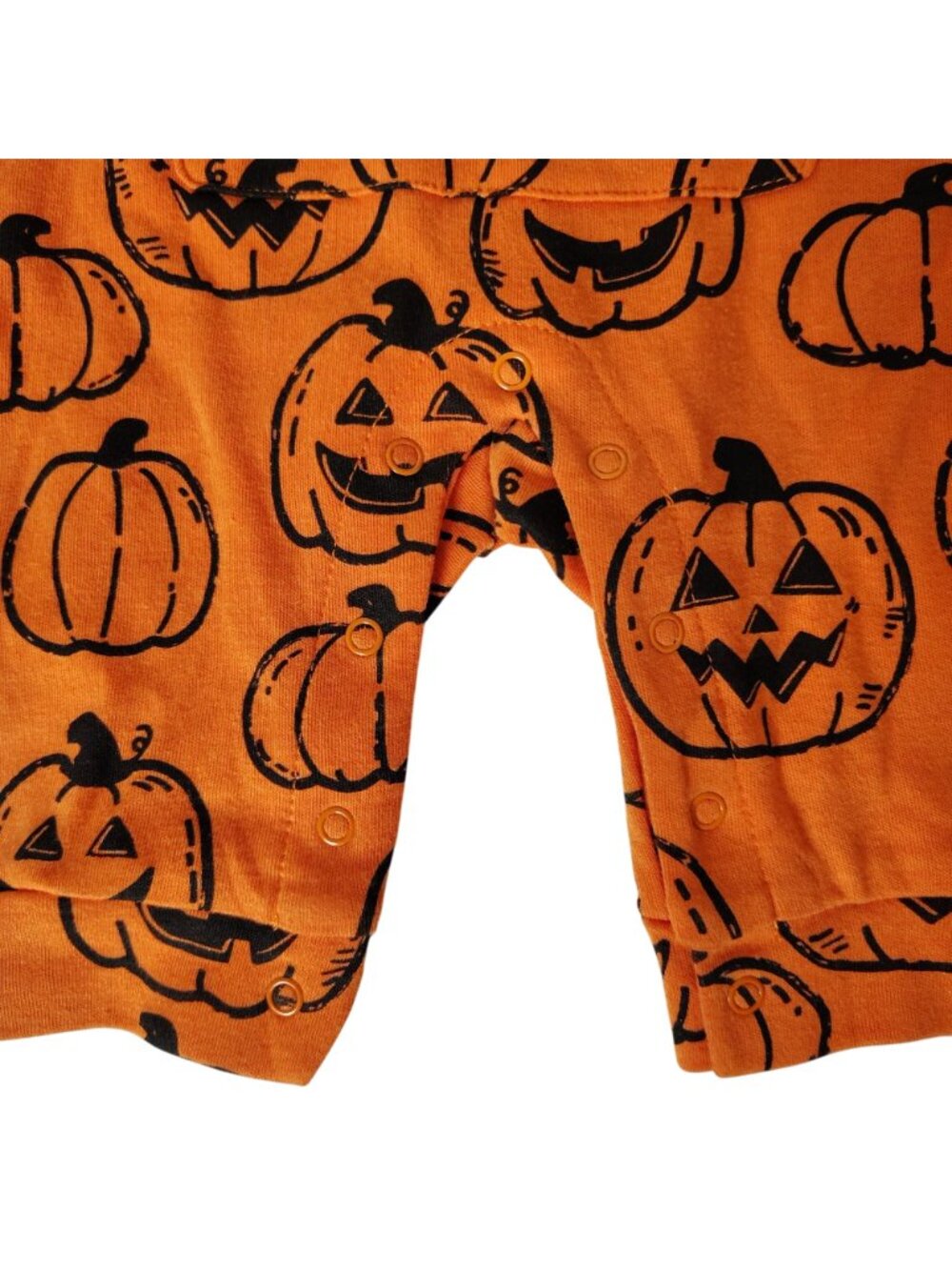 Wonder Nation Infant 0 to 3 Months One Piece Pumpkin Halloween Baby Romper - Picture 4 of 8
